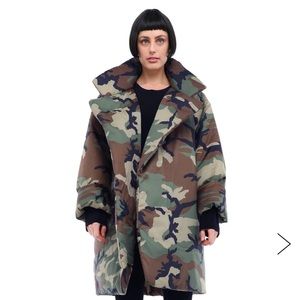 Camo military parka with hidden hood On trend with designers fashion this fall